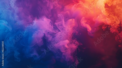 A template for a color flyer with transparent smoke