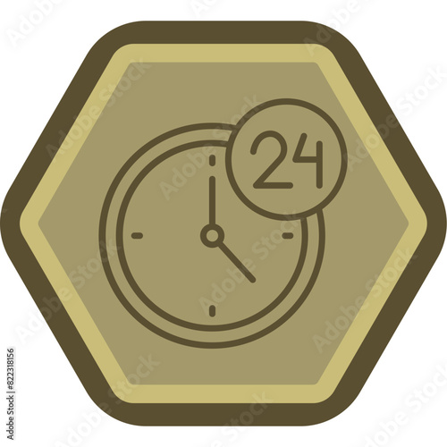 24 Hours Support Line Polygon Icon