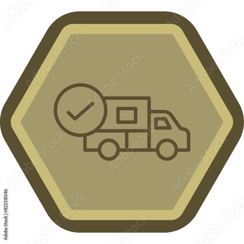 Approved Delivey Line Polygon Icon photo