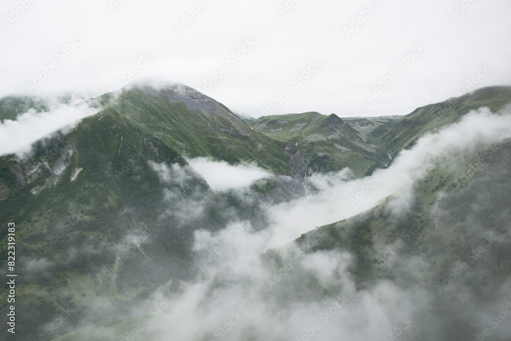 Georgia caucasus landscape with clouds Georgia caucasus landscape with clouds