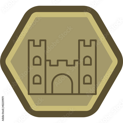 Castle Line Polygon Icon