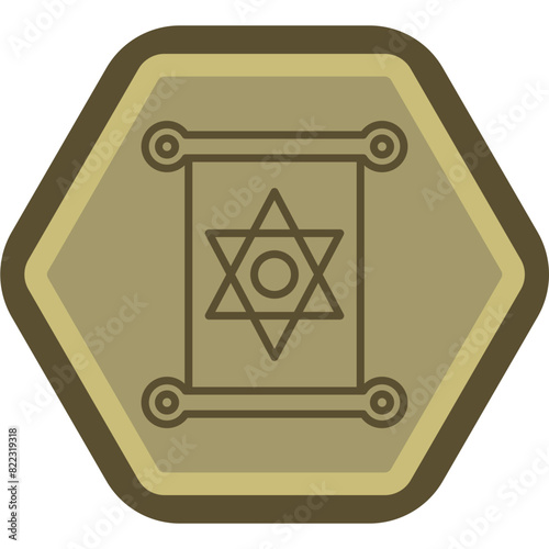 Jewish Line Polygon Icon