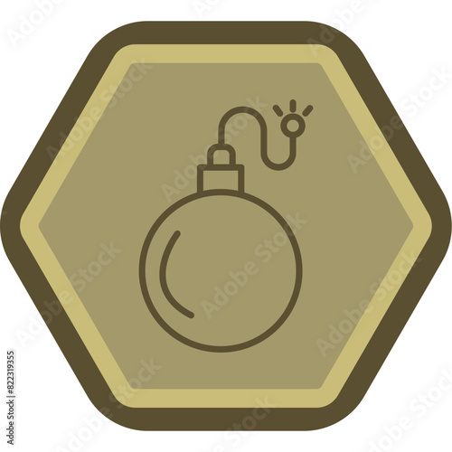 Bomb Line Polygon Icon