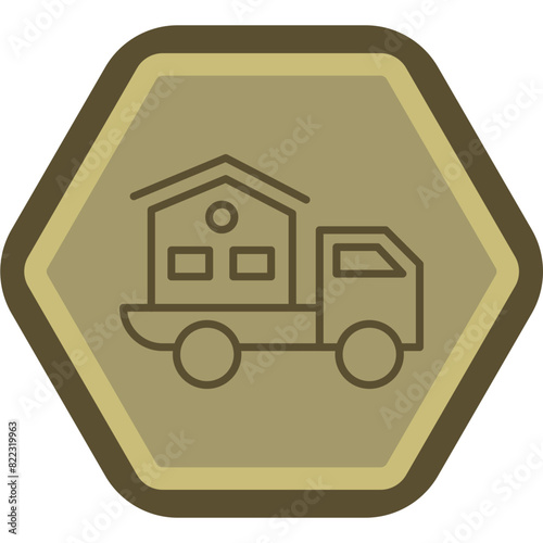 Moving Home Line Polygon Icon