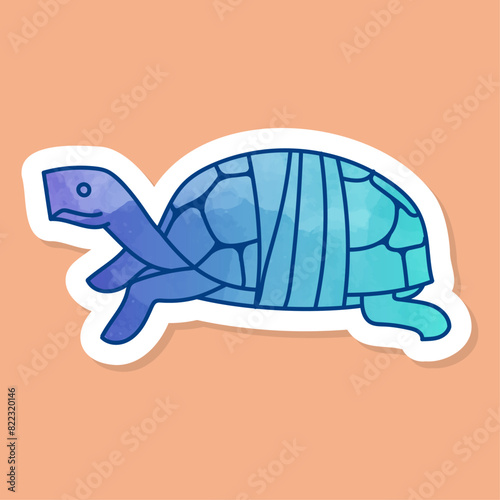 Injured tortoise shell carapace color sticker
