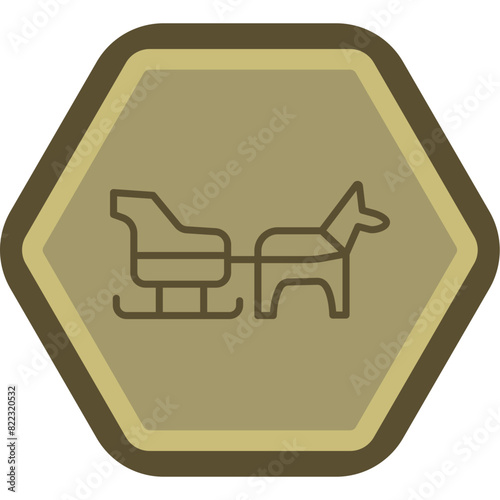 Dog sled Line Polygon Icon