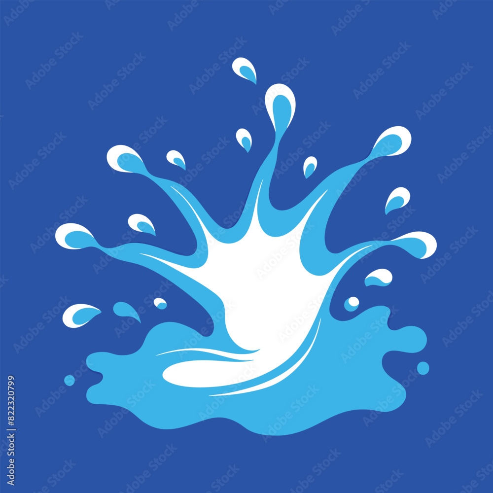 Water Splash Blue Color vector Background