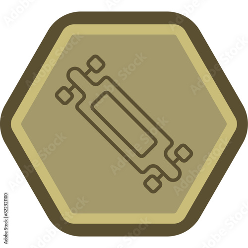 Longboard Line Polygon Icon