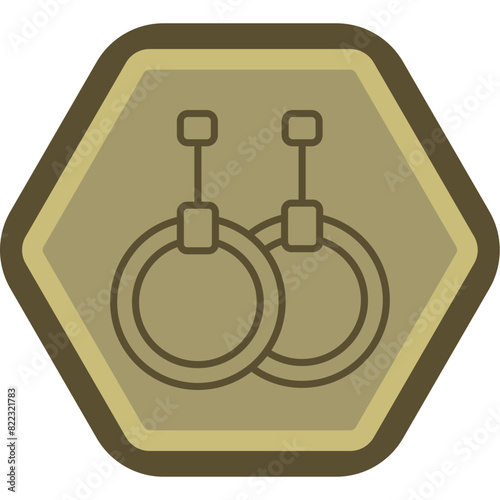 Gymnastic Rings Line Polygon Icon