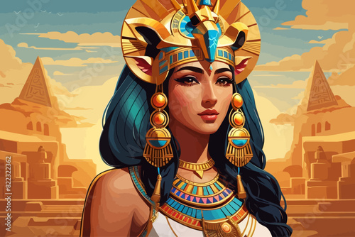 Hathor of a was a major goddess in ancient Egyptian religion illustration