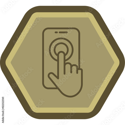 Touch Screen Line Polygon Icon