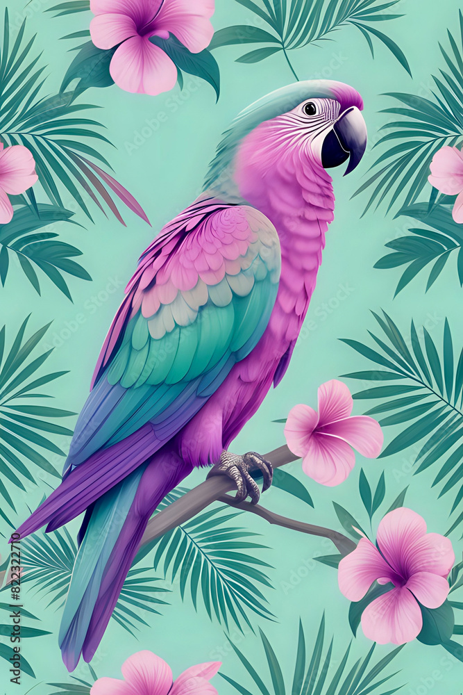 Fototapeta premium parrot on a branch