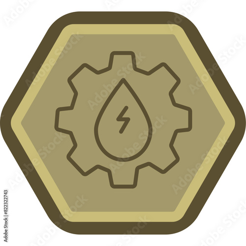Hydro Power Line Polygon Icon
