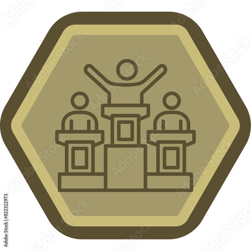 Victory Line Polygon Icon