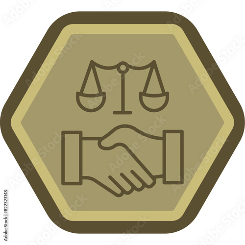 Agreement Line Polygon Icon