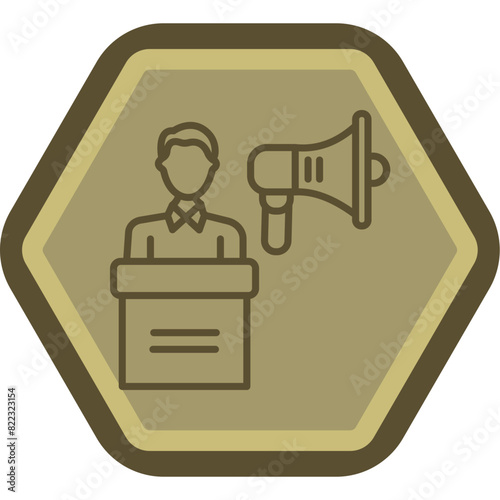 Campaign Line Polygon Icon