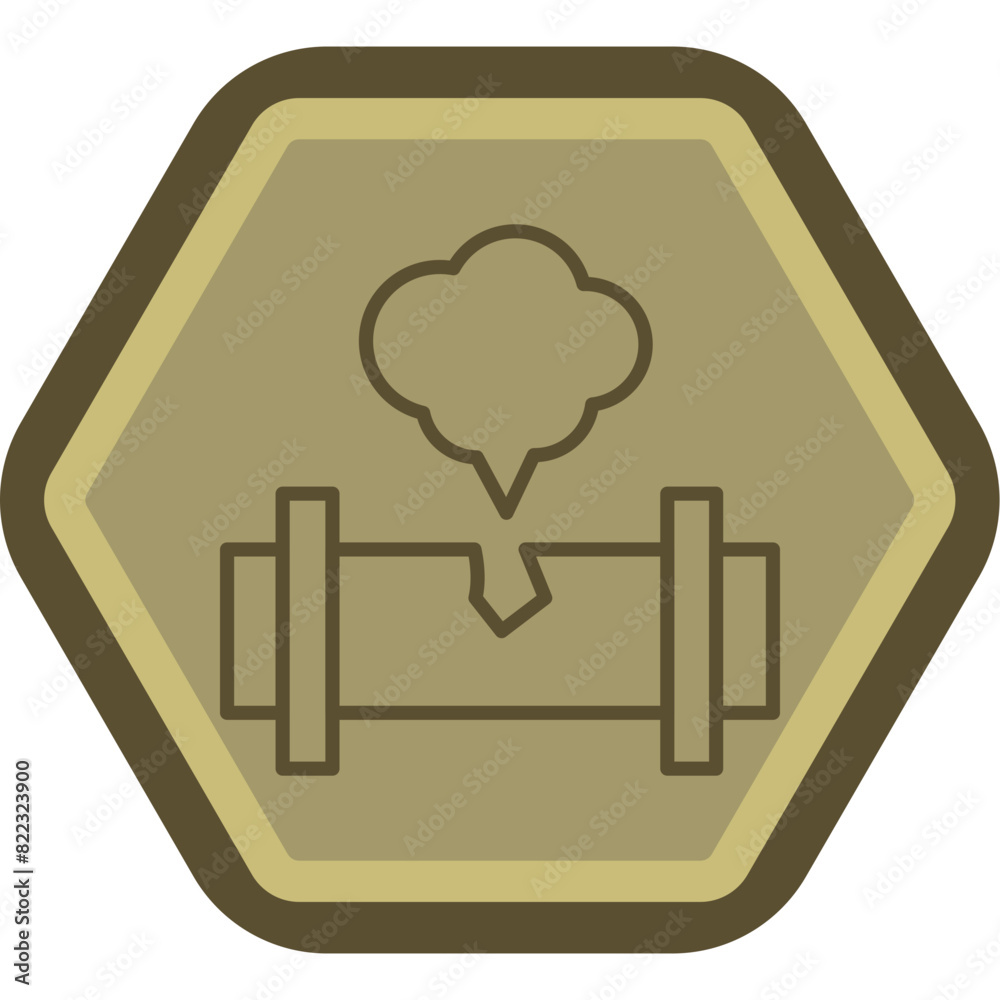 Gas Leak Line Polygon Icon