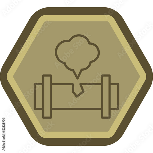 Gas Leak Line Polygon Icon