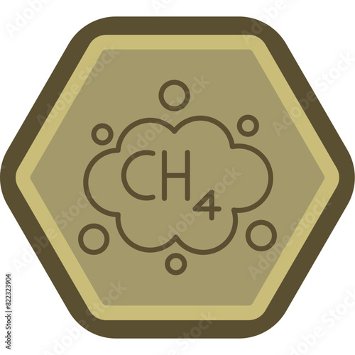 Methane Line Polygon Icon