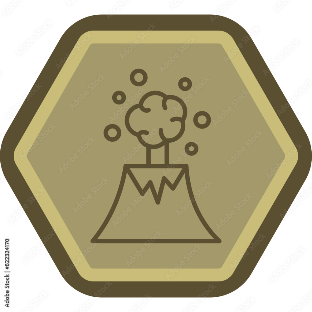 Volcano Line Polygon Icon Volcano Line Polygon Icon