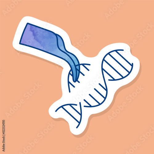 Artificially modified dna strains color sticker