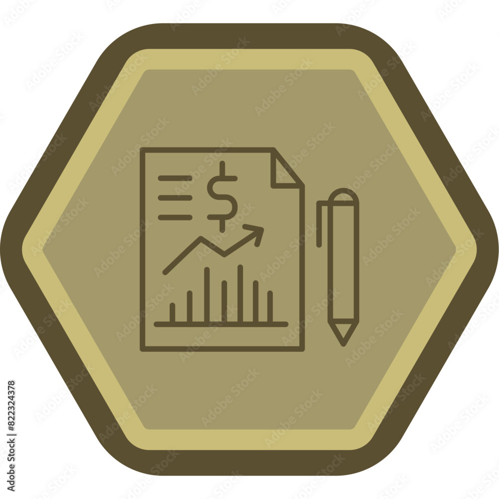 Business Report Line Polygon Icon