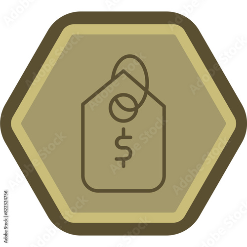 Price Tag Line Polygon Icon