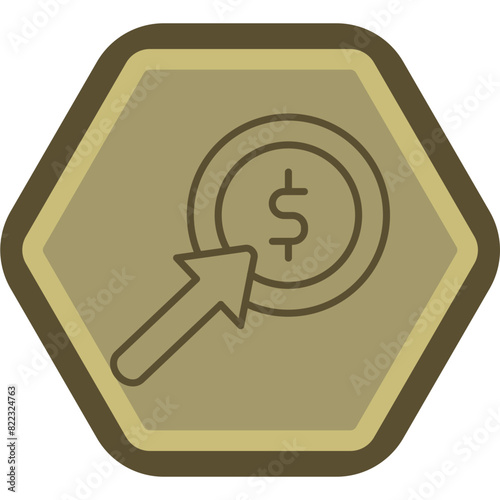 Pay Per Click Line Polygon Icon