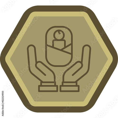 Adoption Line Polygon Icon