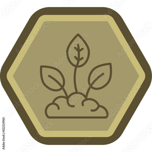 Reforestation Line Polygon Icon