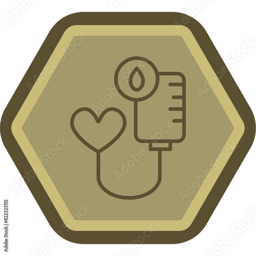 Blood Transfusion Line Polygon Icon