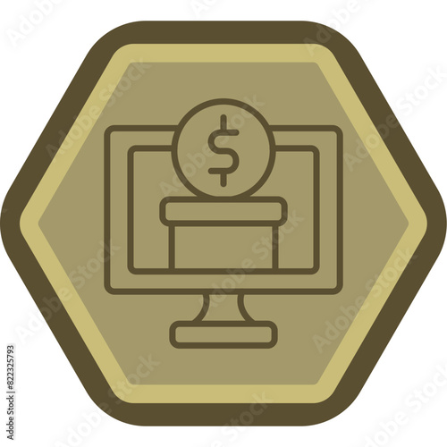 Online Donation Line Polygon Icon