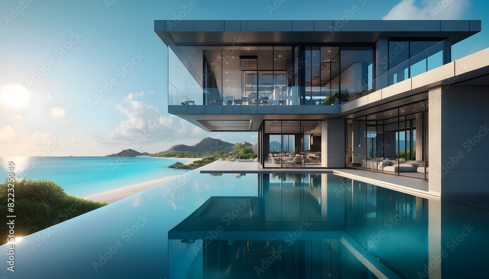 Fototapeta premium Stunning Home with Infinity Pool