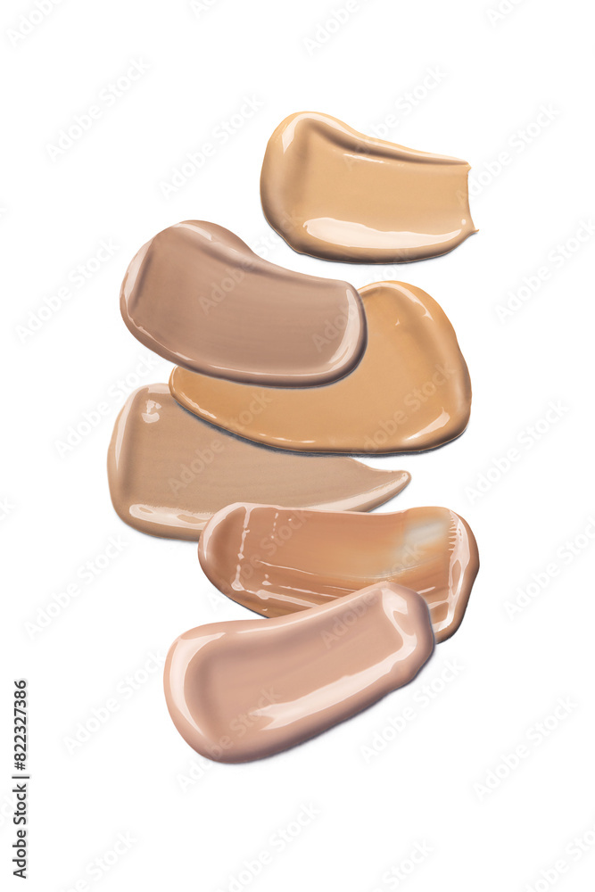A few swatches foundation smudge texture isolated on a white background A few swatches foundation smudge texture isolated on a white background