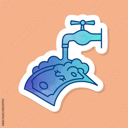 Money washing color sticker