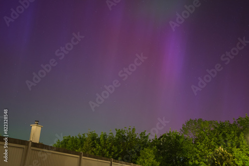 Northern lights over Munich due to an extreme geomagnetic storm on the night of May 10th to 11th, 2024