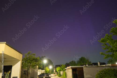 Northern lights over Munich due to an extreme geomagnetic storm on the night of May 10th to 11th, 2024