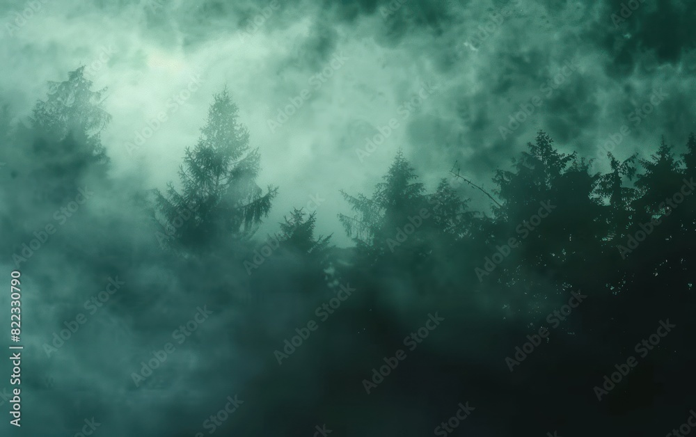 Misty Forest Silhouettes