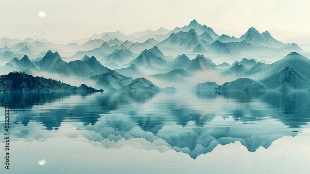 A minimalist painting from ancient China. A minimalist painting from ancient China.