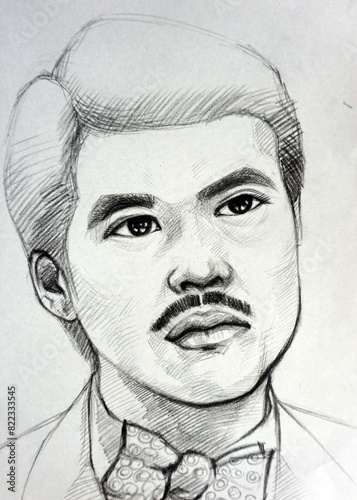 hand drawn sketch drawing  man