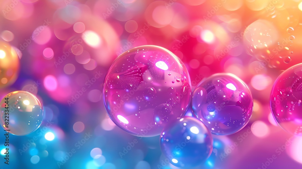 Colorful spheres with gradients close up, vibrant, Overlay, digital background Colorful spheres with gradients close up, vibrant, Overlay, digital background