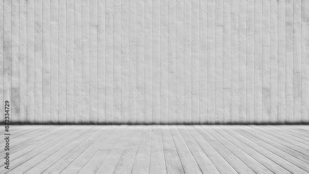 Fototapeta premium White old wood or wooden vintage plank floor and wall surface background as a vintage pattern layout for retro, grunge and creative projects in constructions, architecture and interior design