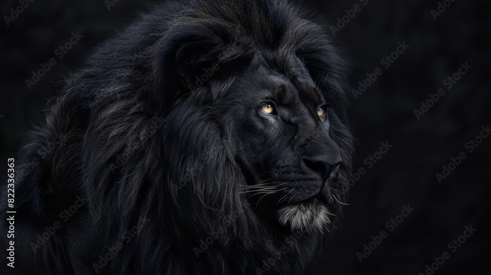 Fototapeta premium portrait of a black lion.