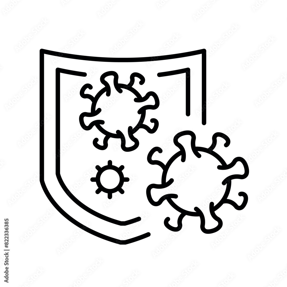 Immune system protection line black icon. Sign for web page, mobile app, button, logo. Vector isolated button. Immune system protection line black icon. Sign for web page, mobile app, button, logo. Vector isolated button.
