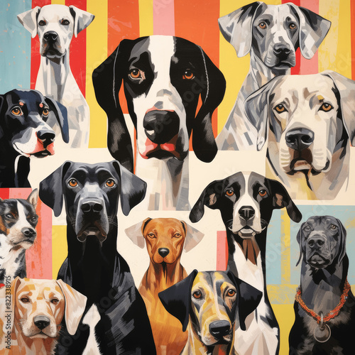 seamless repeatable dogs pattern