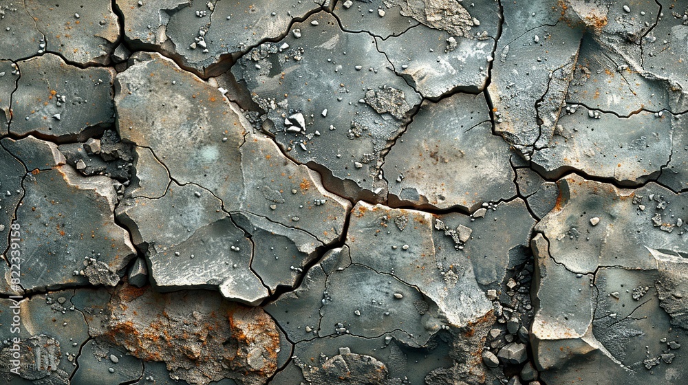 Texture background, Close-up of a rough concrete surface with small stones and cracks, providing a rugged texture for construction and industrial design themes. Illustration image, Texture background, Close-up of a rough concrete surface with small stones and cracks, providing a rugged texture for construction and industrial design themes. Illustration image,