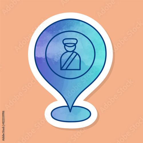 color sticker pin map checkpoint