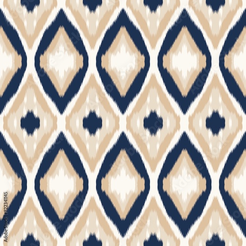 Ikat fabric seamless pattern 