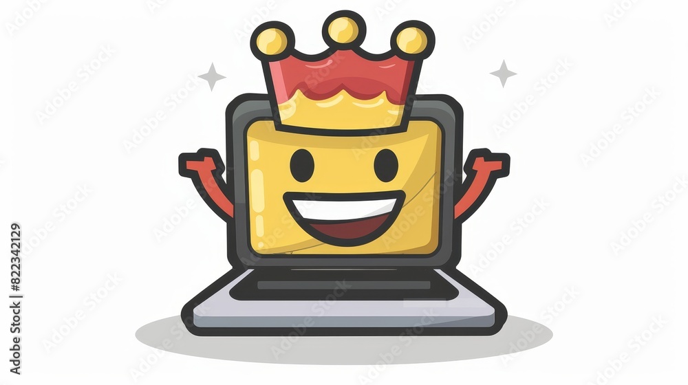 This is a modern cartoon illustration of a Laptop mascot representing a computer. This is a modern cartoon illustration of a Laptop mascot representing a computer.