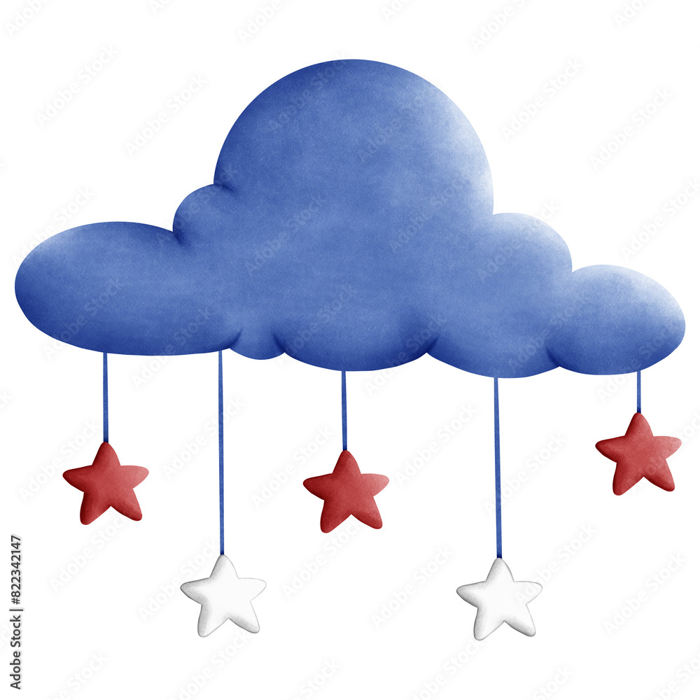 4th of July patriotic with cloud and stars 4th of July patriotic with cloud and stars